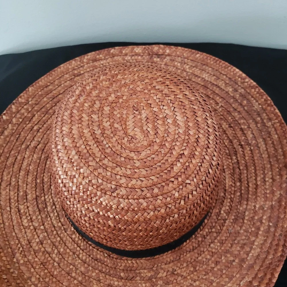 Filippo Catarzi Womens Straw Sun Hat Ribbon Summer Beach Coastal‎ Made In Italy